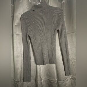 Black Ribbed Turtle Neck